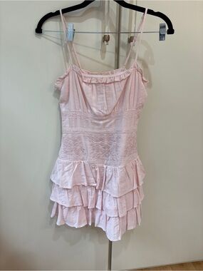 Altar'd State Light Pink Ruffle Mini Dress